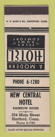 Matchbook Cover - New Central Hotel Hartford CT