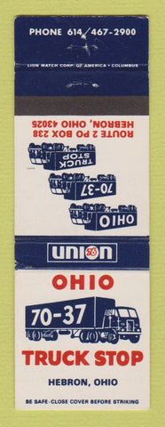 Matchbook Cover - Union oil gas Truck Stop Hebron OH