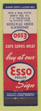 Matchbook Cover - Esso oil gas Snoden's Watchung NJ