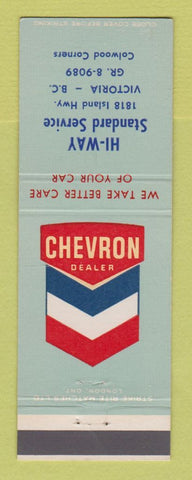 Matchbook Cover - Chevron oil gas Hi Way Service Victoria BC