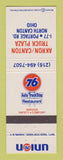 Matchbook Cover - Union 76 oil gas North Canton OH
