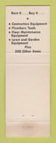 Matchbook Cover - Van's Supply Tool Rental Rochester NY