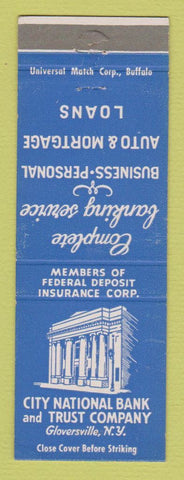 Matchbook Cover - City National Bank Trust Glovesville NY