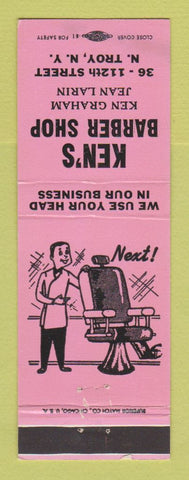 Matchbook Cover - Ken's Barber Shop North Troy NY WEAR