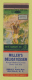 Matchbook Cover - Miller's Delicatessen Buffalo NY