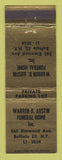 Matchbook Cover - Warren Austin Funeral Home Buffalo NY