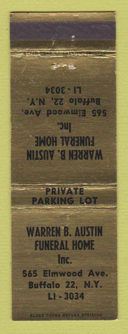 Matchbook Cover - Warren Austin Funeral Home Buffalo NY