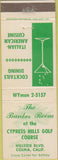 Matchbook Cover - Cypress Hills Golf Course Colma CA