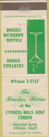 Matchbook Cover - Cypress Hills Golf Course Colma CA