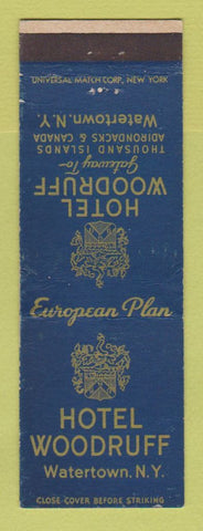 Matchbook Cover - Hotel Woodruff Watertown NY