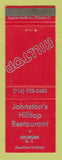 Matchbook Cover - Johnston's Hilltop Restaurant Richburg NY