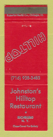 Matchbook Cover - Johnston's Hilltop Restaurant Richburg NY
