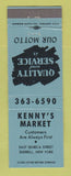 Matchbook Cover - Kenny's Market Sherrill NY