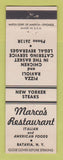 Matchbook Cover - Marco's Restaurant Batavia NY