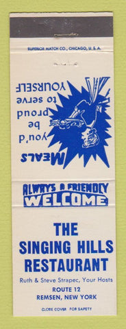 Matchbook Cover - Singing Hills Restaurant Remsen NY