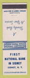 Matchbook Cover - First National Bank Sidney NY