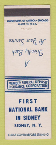 Matchbook Cover - First National Bank Sidney NY