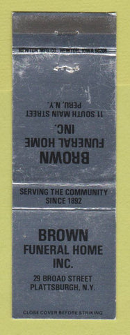 Matchbook Cover - Brown Funeral Home Peru Plattsburgh NY WEAR