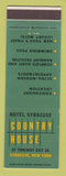 Matchbook Cover - Hotel Syracuse NY Country House