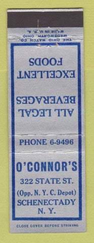 Matchbook Cover - O'Connor's Restaurant Schenectady NY