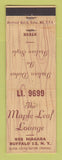 Matchbook Cover - Maple Leaf Lounge Buffalo NY