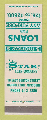 Matchbook Cover - Star Loan Company Carrollton MO