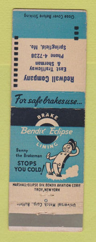 Matchbook Cover - Bendix Brake Linings Redwall Company Springfield MO