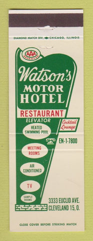 Matchbook Cover - Watson's Motor Hotel Restaurant Cleveland OH