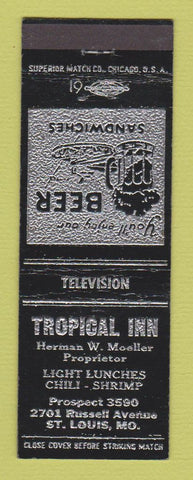 Matchbook Cover - Tropical Inn St Louis MO