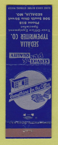 Matchbook Cover - Sedalia Typewriter Company MO