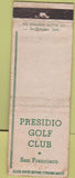 Matchbook Cover - Presidio Golf Club San Francisco CA WEAR