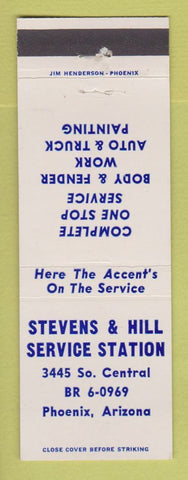 Matchbook Cover - Stevens & Hill oil gas Phoenix AZ