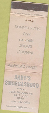 Matchbook Cover - Andy's Smorgasbord Salt Lake UT WEAR