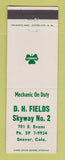 Matchbook Cover - Shamrock oil gas DH Fields Denver Colorado