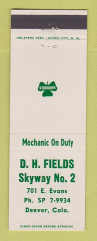 Matchbook Cover - Shamrock oil gas DH Fields Denver Colorado