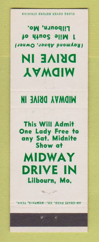 Matchbook Cover - Midway Drive In Movies Lilbourn MO