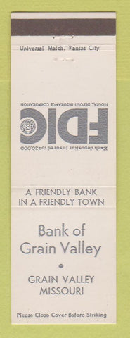 Matchbook Cover - Bank of Grain Valley MO