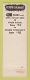 Matchbook Cover - Pickwick Motor Inn Kansas City MO