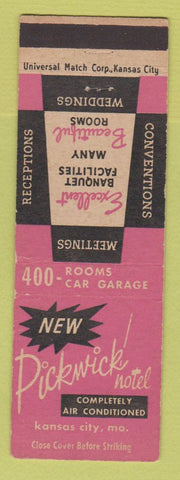 Matchbook Cover - Pickwick Hotel Kansas City MO