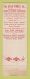 Matchbook Cover - Utah Parks Union Pacific Railroad Cedar City UT
