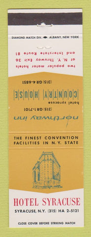 Matchbook Cover - Hotel Syracuse NY Northway Inn