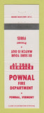 Matchbook Cover - Pownal Fire Department Pownal VT