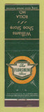 Matchbook Cover - Florsheim Shoes Williams Store Rolla MO feature