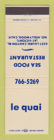 Matchbook Cover - Le Quai Seafood Restaurant North Hollywood CA
