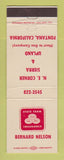 Matchbook Cover - State Farm Insurance Bernard Nelson Fontana CA