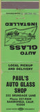 Matchbook Cover - Paul's Auto Glass Shop Bakersfield CA