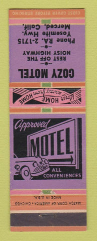 Matchbook Cover - Cozy Motel Merced CA