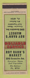 Matchbook Cover - Roy Rahn's Market Grocery Chicago IL