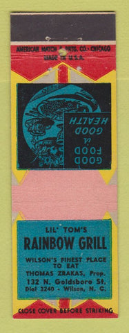 Matchbook Cover - Lil Tom's Rainbow Grill Wilson NC