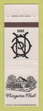 Matchbook Cover - Niagara Club Buffalo? NY WEAR